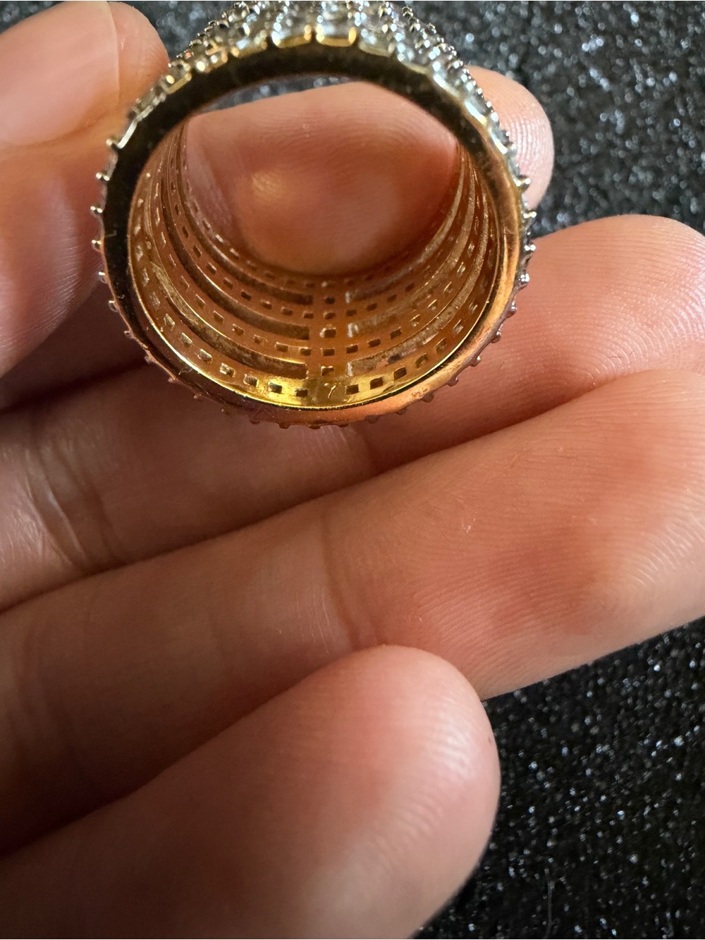 Multi-row Pavé Statement Band Ring - Picture 7 of 9
